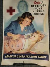 WWII American Red Cross Take a Red Cross Home Nursing Course Poster picture