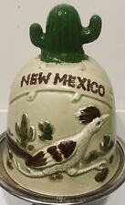 Vintage New Mexico souvenir bell, Cactus/roadrunner, Made In Japan Org Sticker picture