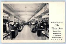 1943 Men's Store Second Floor Woodward & Lothrop Interior Washington DC Postcard picture