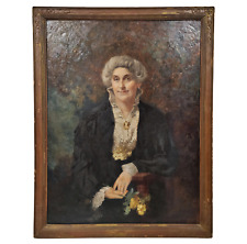 Antique AMERICAN 20thC Framed PORTRAIT Lady Woman OIL PAINTING by C.S. WILTSCHEK picture