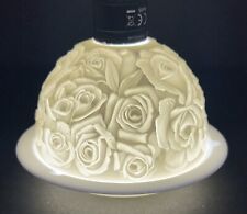 Bernardaud Limoges, White Bisque Lithophane Dome Floral Votive Candle Holder picture