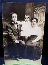 Postcard-RPPC- AZO - Family portrait Husband Wife and child Lancaster PA Bow Tie picture