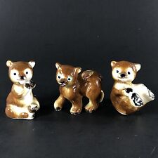 3pc Lot VTG Japan Red Panda Bear Figure Figurine Miniature Porcelain Bone China picture