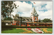 Postcard Entrance to Disneyland with Passenger Train picture