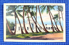 Vintage c1942 Natatorium WWI War Memorial Waikiki TH Hawaii Linen Postcard picture