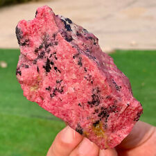 415G Amazing nature pink Rhodonite raw crystal mineral specimens picture