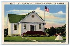 c1940's American Legion Home Exterior Roadside Pratt Kansas KS Unposted Postcard picture