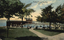 1914 Erie,PA Public Swimming Pool Pennsylvania Postcard 1c stamp Vintage picture