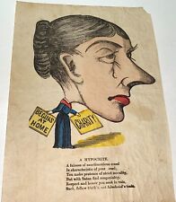 Rare Scarce Antique Victorian Vinegar Valentine American Comic Hypocrite Poem picture