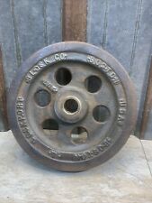 ANTIQUE CAST IRON PULLEY FARM INDUSTRIAL  STEAMPUNK  LAMP Boston ￼USA picture