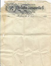1890s Belfast Maine Dalton's Sarsaparilla & Nerve Tonic Letterhead E Small, Pres picture
