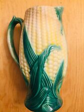 Antique Majolica Pottery Corn Cob Pitcher 8.5