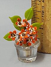 Vintage Czech Glass Miniature Flower Pot Place Card Holder picture