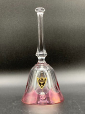 Vintage Bayel Cristallin Crystal Bell Cranberry Clear France Flash Color picture