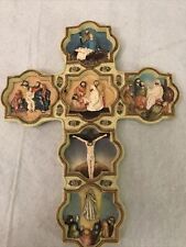 Depiction of Life Of Christ Cross by Divine Inspiration Vintage 3D Christian picture
