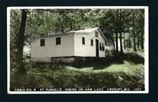 Danbury Wisconsin WI 1940s RPPC Runkel's Cabins #6 on Lake Banks of Ham Lake picture
