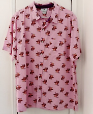Bing Bong Inside Out Pink Short Sleeve Button Up Shirt Size L picture