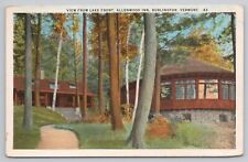 Postcard View from Lake Front, Allenwood Inn, Burlington, Vermont, Vintage WB picture