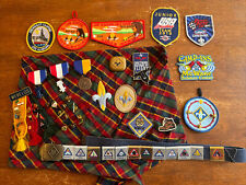BIG Boy Scout BSA Cubs Webelos Lot Assorted Patches~Pins~Sashes~Badges + More picture