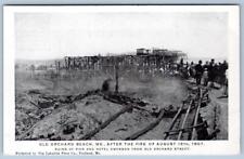 1907 OLD ORCHARD BEACH MAINE AFTER FIRE RUINS OF PIER HOTEL EMERSON POSTCARD picture