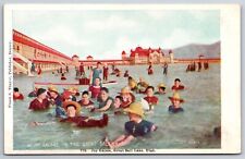 Great Salt Lake UT~Bathers In Vtg Suits~Saltair Amusement Pavilion~c1905 UDB PC picture