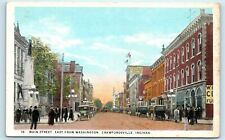 POSTCARD Main Street East From Washington Crawfordsville Indiana The Big Store picture