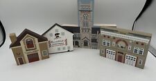 The Cats Meow Village Lot 7- 4 Pcs, Church, Fire Station, Chicken Diner, Livery picture