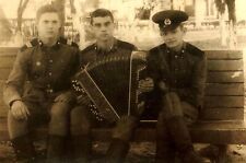 1970s Camaraderie among Soviet Soldiers with Accordion Amateur photography picture