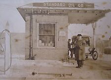 Antique Standard Oil Indiana In Sign Gas Pump Filling Station Rare RPPC Photo picture