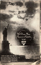 1919 YMCA WWI Returning Troops Statue of Liberty New York City Postcard RPPC Vtg picture