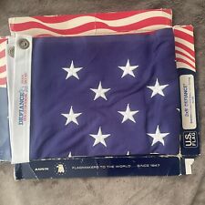 NOS VTG 50 Star 3’ X 5’ American Flag Annin Defiance Embroidered Sewn Cotton picture