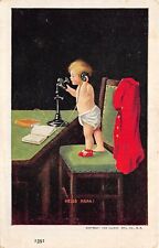 Hello Papa Child On Telephone 1906 Postcard by Ullman picture