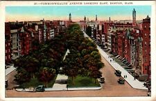 Boston Massachusetts Commonwealth Avenue Looking East Antique Postcard 1915-1930 picture
