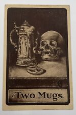 Two Mugs Post Card Postcard Smoking Skull Ullman 1909 Sepia-Gravure picture