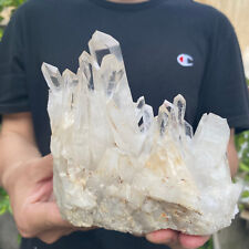2.5lb Large Natural Clear White Quartz Crystal Cluster Rough Healing Specimen picture