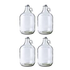 128oz Growler (Pack of 4) with White Metal Caps, 1 Gallon Glass Beer Growler picture