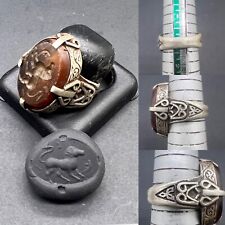 Rare Beautiful Old Ancient Islamic Seljuk Period Pure Sliver Ring With Engrave picture