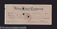 William Astor New York Newspapers Waldorf Astoria Hotel Autograph Signed Check 1 picture