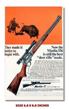 MARLIN 336 THE BEST DEER RIFLE MADE FRIDGE MAGNET AD 1965 3.5 X 5.5 picture
