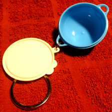 Tupperware MINI Blue Bowl W/lid Keychain #6462A1 Pill/change holder GC picture