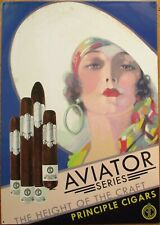 Art Deco 1940s-Style 'Principle Cigars' Tin Advertising Sign: 'Aviator Series' picture