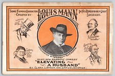 Antique Postcard~ Theater Show Poster~ Mr. Louis Mann In Elevating A Husband picture