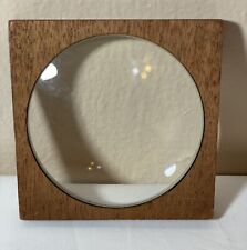 Vintage Handmade Square Wood Frame Handheld Desk Library Magnifying Glass picture