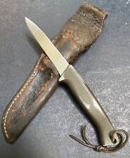 Old Vintage GERBER A400 Hunting Knife w/ Orig Leather Sheath 4” Blade Portiand picture