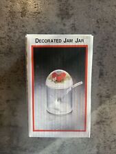 Vintage Lucite Raspberry Conserve jam Jar And Spoon Clear Fruit Retro MCM picture