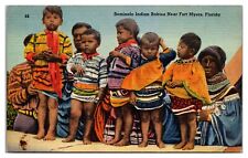 Seminole Indian Babies Near Fort Myers, Florida Postcard picture