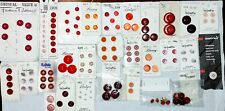 Wonderful Vintage Mixed Lot 130 Red Pink Orange Buttons Various Materials Sizes  picture