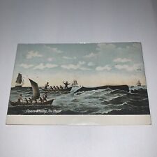 Vintage Postcard Sperm Whaling The Chase Fishing Themed picture