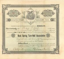 Rock Spring Turn-Hall Association - 1896 Stock Certificate - General Stocks picture