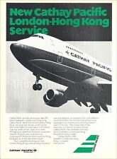 1980 CATHAY PACIFIC Airways BOEING 747 ad airlines advert LONDON to HONG KONG picture